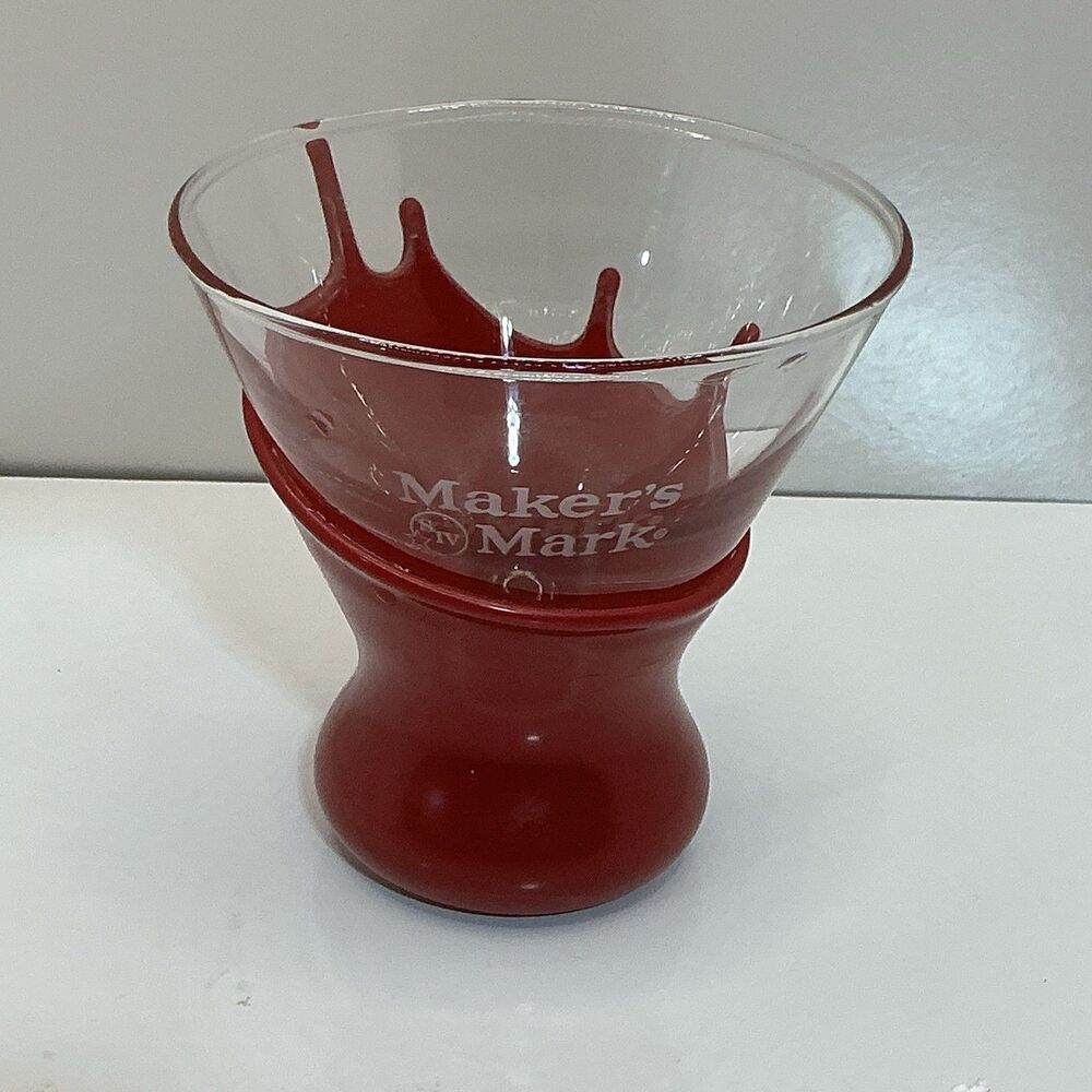 Maker's Mark Bourbon Red Wax Dipped Whiskey Glass